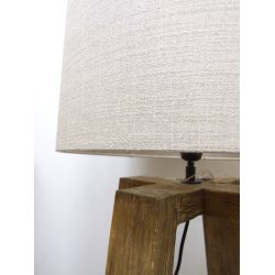 Lampa podłogowa / stołowa Trapez drewno egzotyczne 95cm